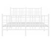 fehér fém ágykeret fej- és lábtámlával 140x200 cm