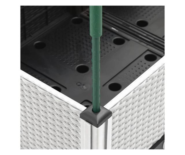 fehér polipropilén rácsos kerti ültetőláda 80 x 40 x 142,5 cm