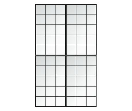 Zidna ogledala 4 kom crna 100x60 cm metalna