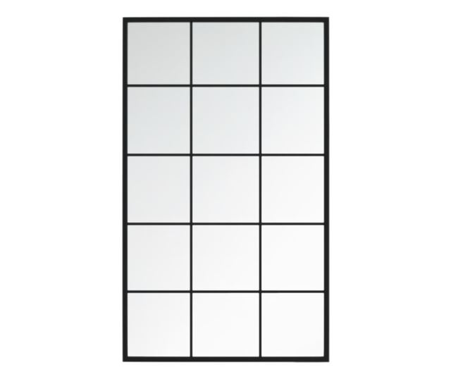 Стенни огледала, 3 бр., Черни, 100x60 см, Метал