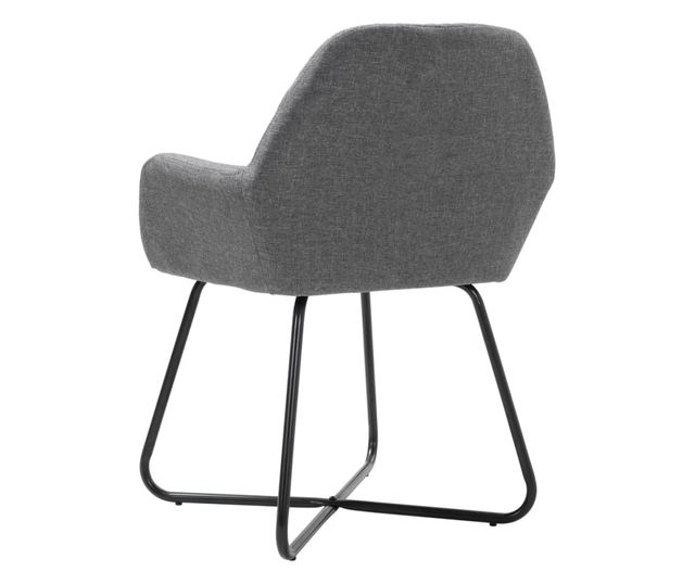 Jedilni stoli, komplet 6, temno sivi, blago