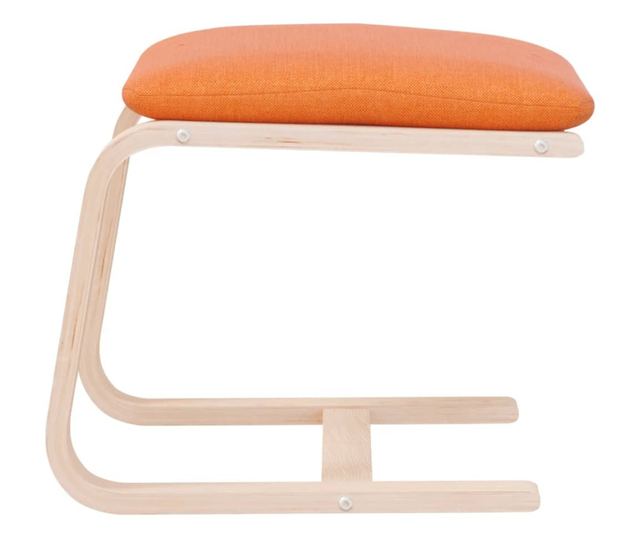 Табуретка, тъмножълта, 51x41x40 см, текстил