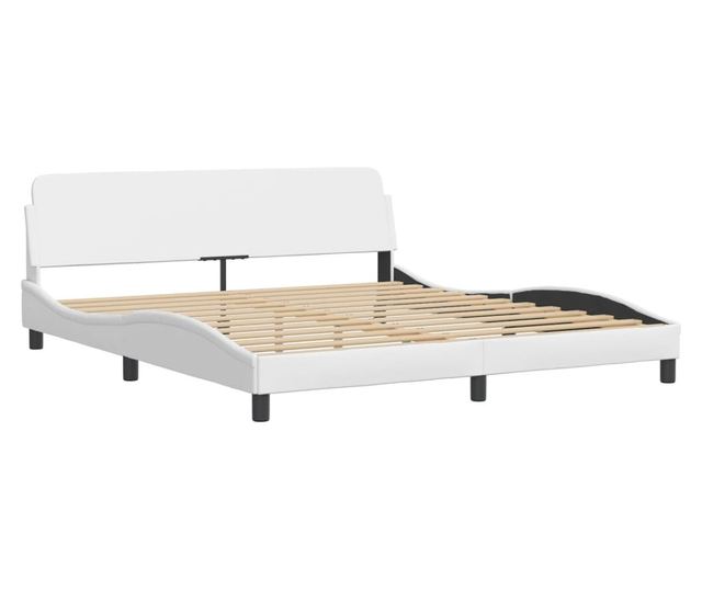 Легло с матрак, бяло, 180x200 см, изкуствена кожа