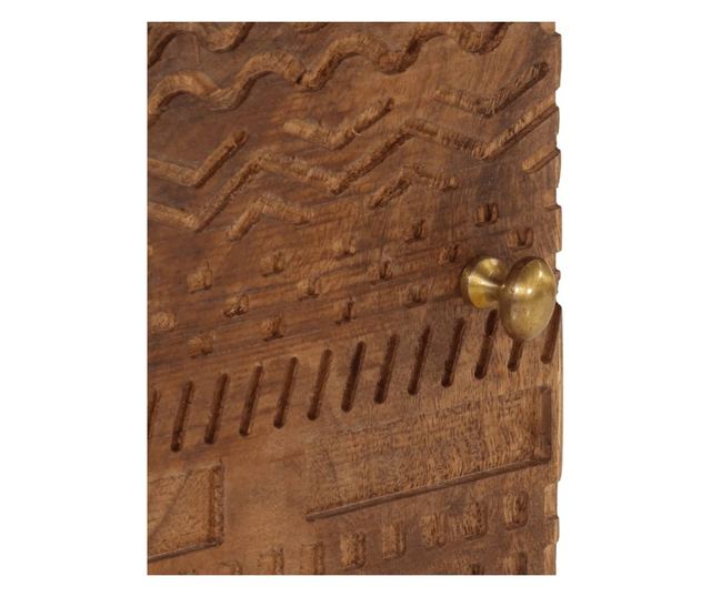 tömör mangófa és vas éjjeliszekrény 40 x 30 x 50 cm