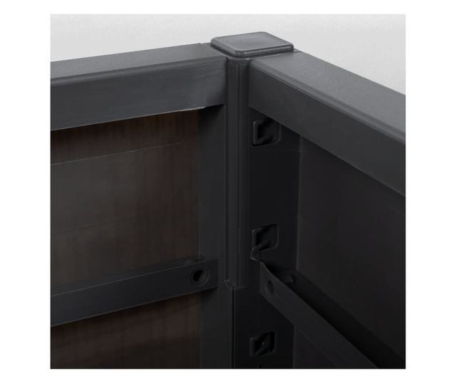 sötétszürke polipropilén kerti ültetőláda 80 x 36 x 35 cm