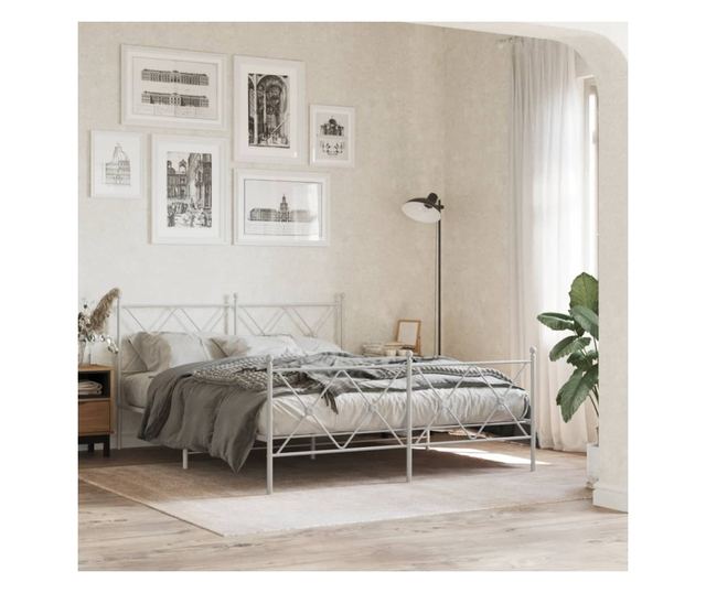 fehér fém fejtámla 150 cm