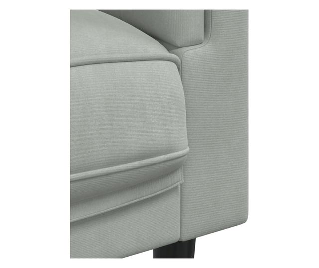 2 személyes világosszürke bársony kanapé párnával