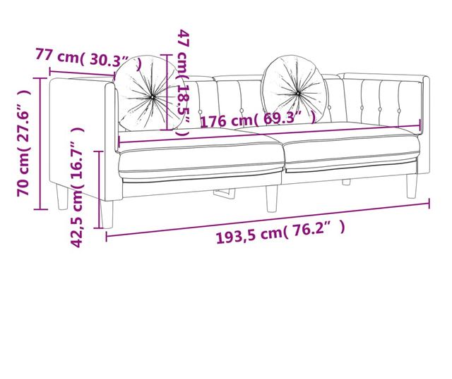 fekete bársony 3 személyes kanapé párnákkal