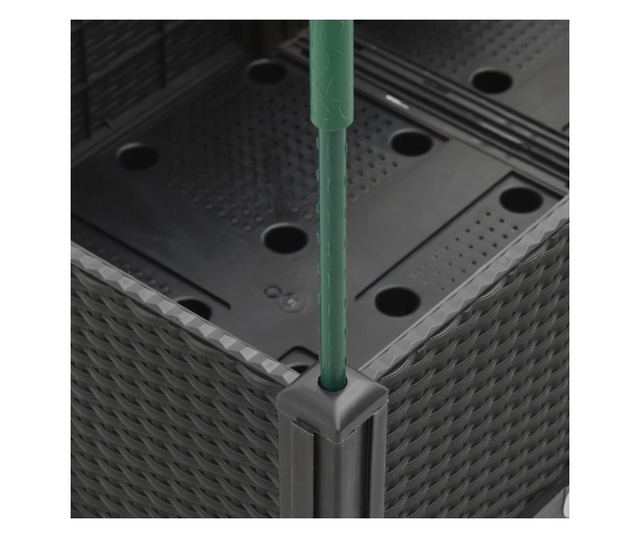 fekete polipropilén rácsos kerti ültetőláda 160x120x142,5 cm