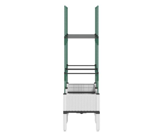 fehér polipropilén rácsos kerti ültetőláda 80 x 40 x 142,5 cm