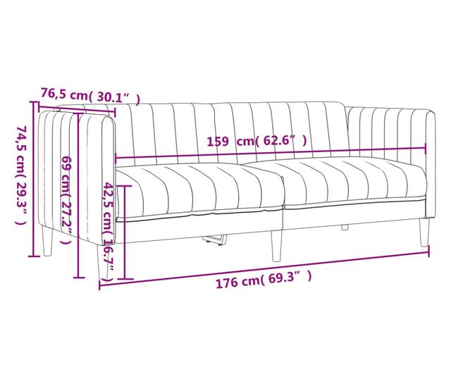2 személyes sötétszürke szövet kanapé