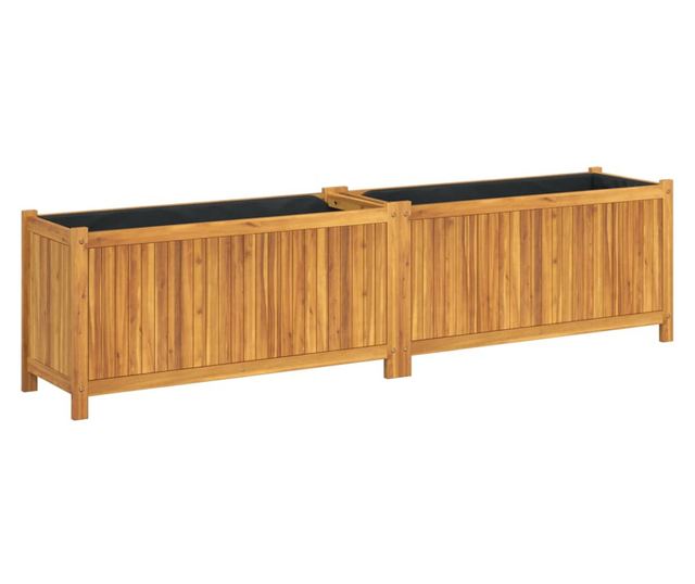 tömör akácfa kerti virágtartó béléssel 199x38,5x50 cm