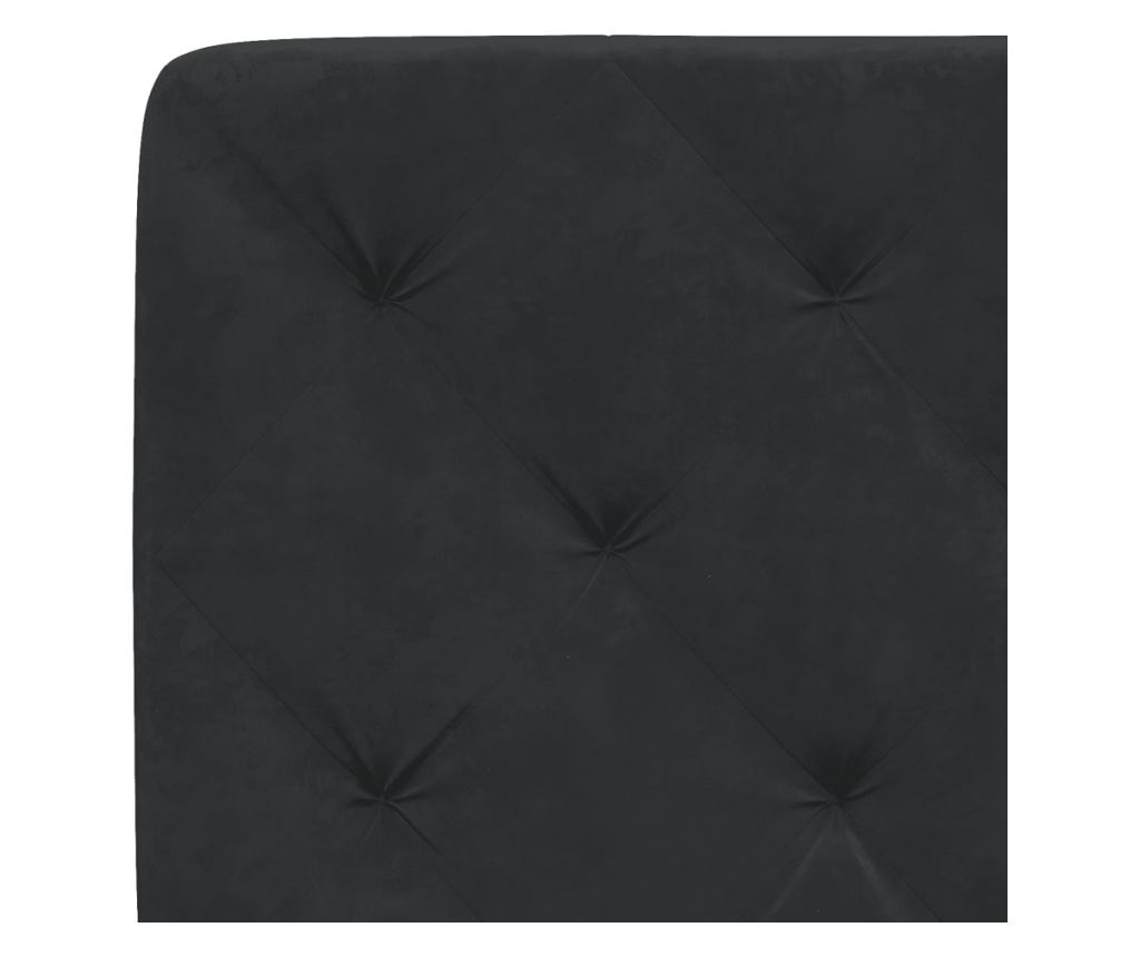 Postel s matrací černá 200 x 200 cm samet - 6