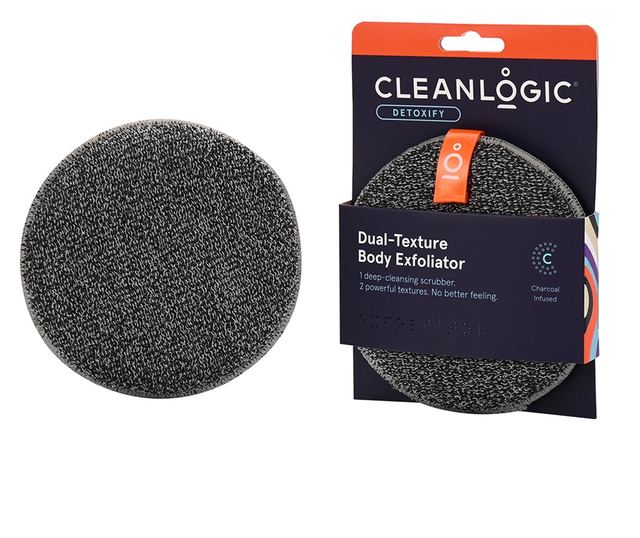 Burete Exfoliant pentru Piele Sensibila, cu Doua Texturi, Detoxify, Cleanlogic