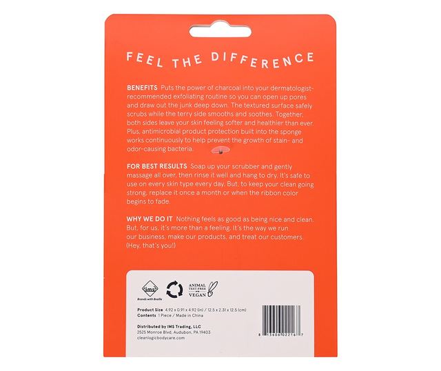 Burete Exfoliant pentru Piele Sensibila, cu Doua Texturi, Detoxify, Cleanlogic