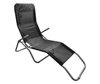 Sezlong de gradina, negru / gri, SELNO, Sani, 58 x 160 x 97 cm