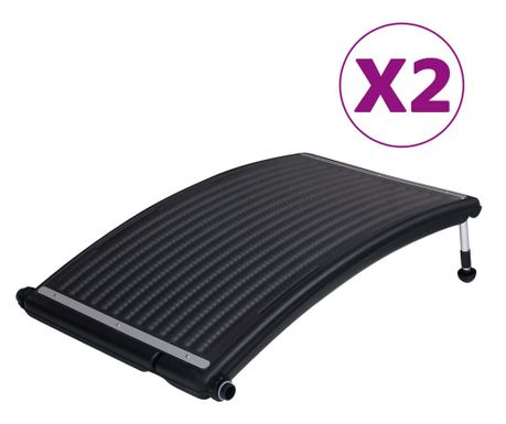 Solarni paneli za ogrevanje bazena, 2 kosa, 110x65 cm, ukrivljeni