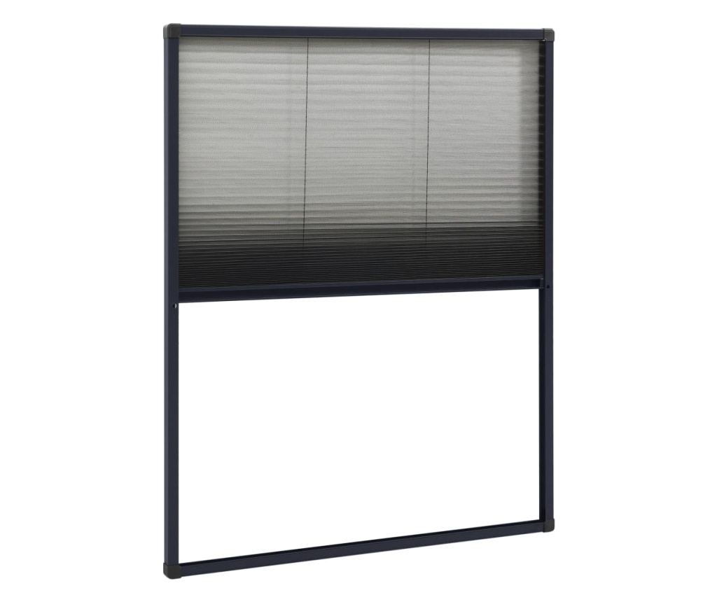 Plisirana mreža protiv insekata za prozore, antracit, 60x80 cm, aluminij - 2