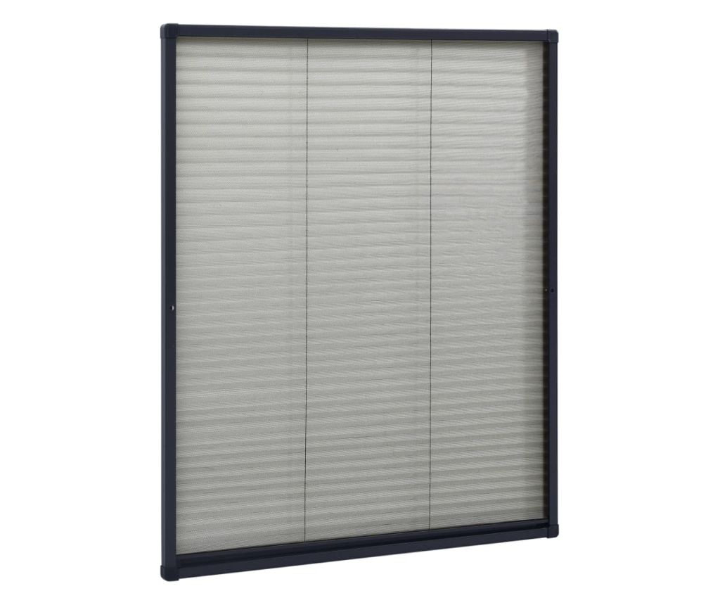 Plisirana mreža protiv insekata za prozore, antracit, 60x80 cm, aluminij - 3