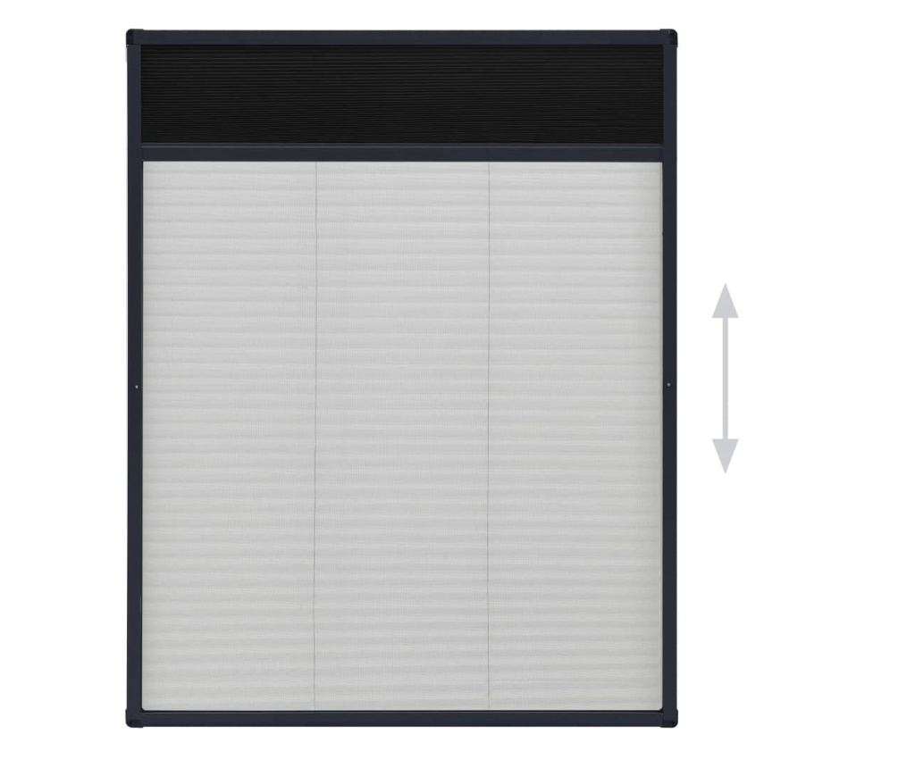 Plisirana mreža protiv insekata za prozore, antracit, 60x80 cm, aluminij - 4