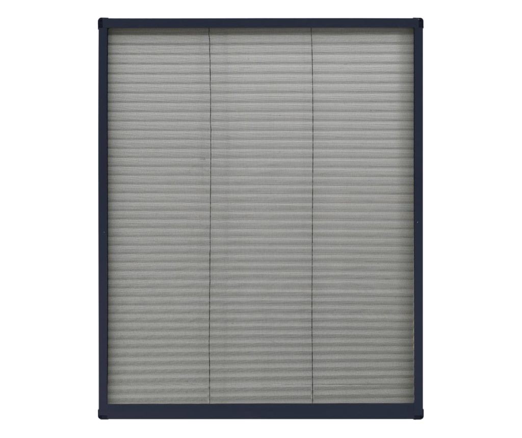 Plisirana mreža protiv insekata za prozore, antracit, 60x80 cm, aluminij - 5