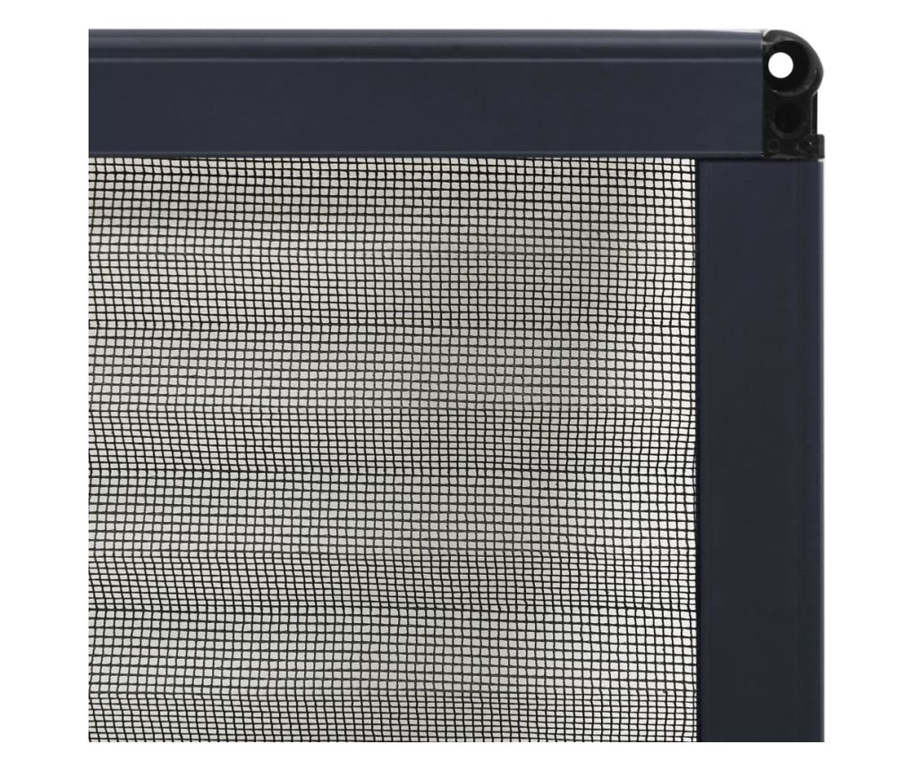 Plisirana mreža protiv insekata za prozore, antracit, 60x80 cm, aluminij - 6