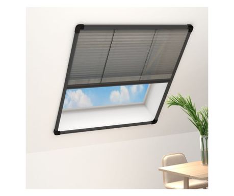 Plisirana mreža protiv insekata za prozore antracit 80x160cm aluminij