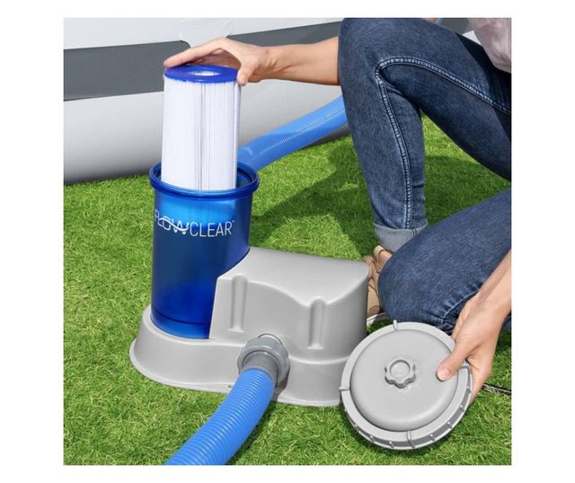 Bestway Помпа с филтър за касета Flowclear, прозрачна