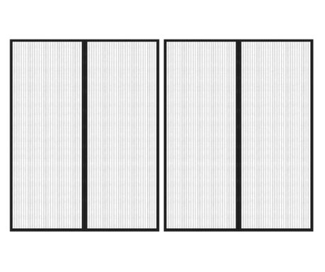 Zavjese za vrata protiv insekata s magnetom, 2 kom., crna 230x160 cm