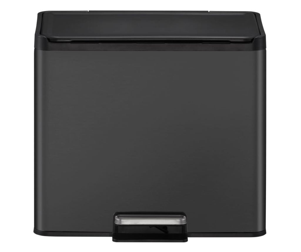 ЕКО Кош за боклук с педал Essential, черен, 20+9 L - 2