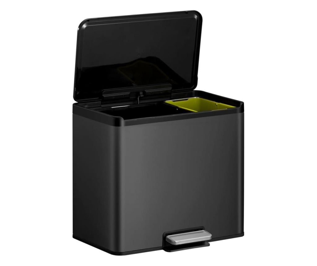 ЕКО Кош за боклук с педал Essential, черен, 20+9 L - 4