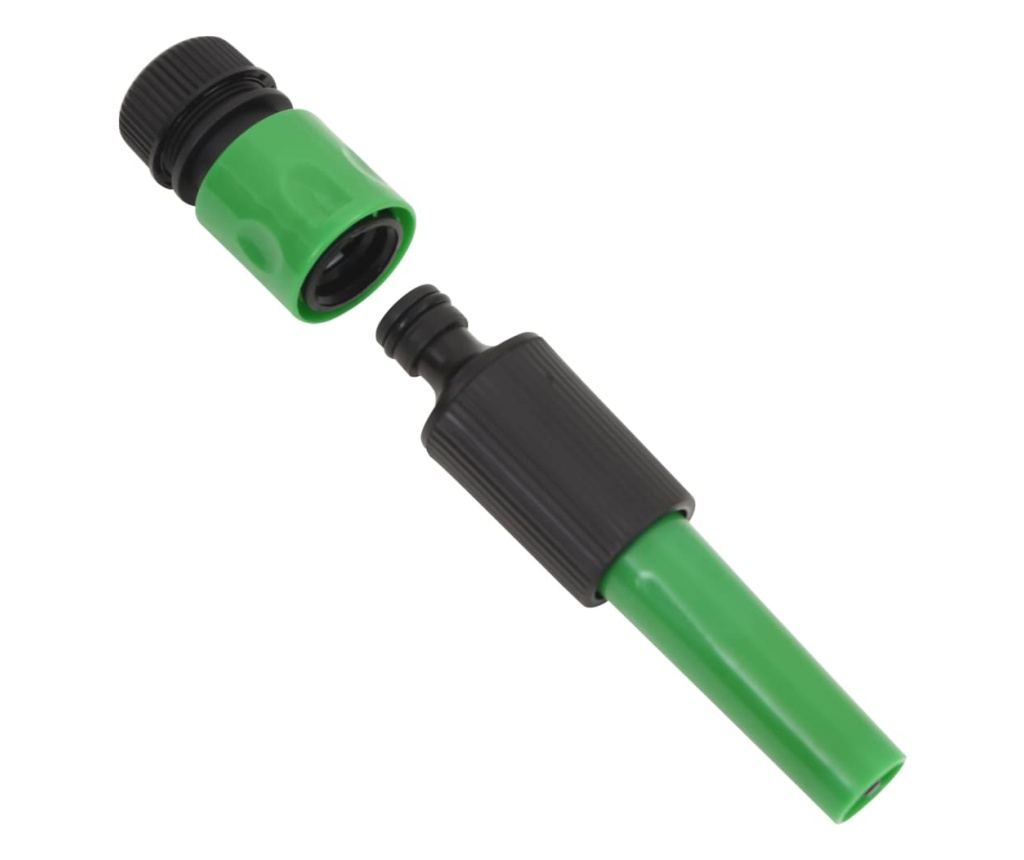 Furtun de grădină cu set de racorduri, verde, 100 m, PVC - 10