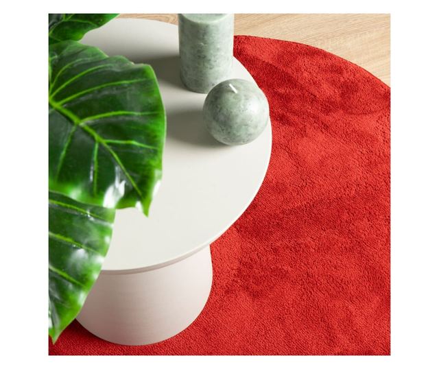 OVIEDO piros rövid szálú szőnyeg Ø 280 cm