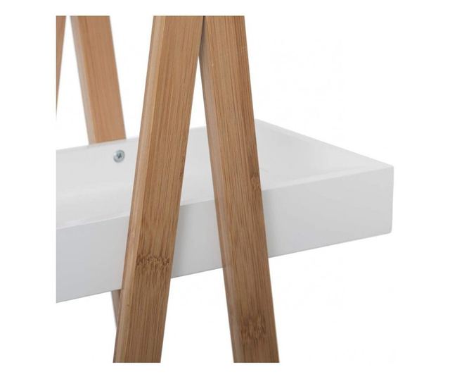 Etajera 3 polite 5Five Lea White, bambus, 30 x 18,5 x 82 cm