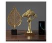 Decoratiune de masa, metalica, Leaf, 16x10x37cm, Auriu/Negru