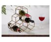 Suport 6 sticle de vin din metal auriu periat, Honeycomb, 34x17x35cm