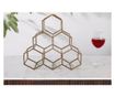 Suport 6 sticle de vin din metal auriu periat, Honeycomb, 34x17x35cm