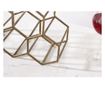 Suport 6 sticle de vin din metal auriu periat, Honeycomb, 34x17x35cm