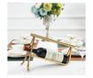 Suport sticla de vin din metal auriu periat, Portman, 35x22x22cm