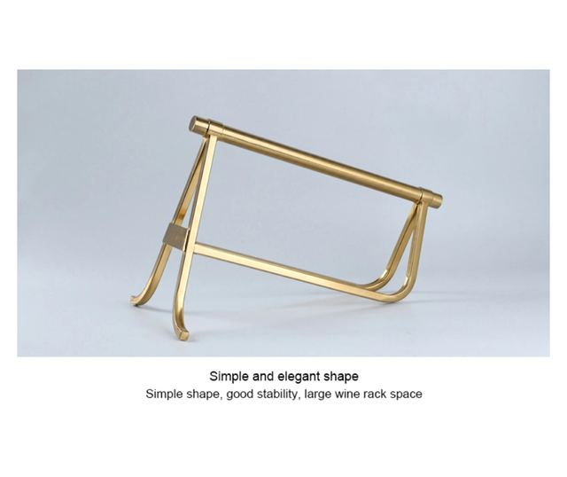 Suport sticla de vin din metal auriu periat, Portman, 35x22x22cm