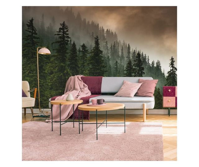 Fototapet Muralo, Padure, Cer In Ceata, Decor Tropical  400x280cm