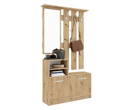 ​​​​Cuier haaus Lyon, Stejar Artisan, L 85 x l 24 x H 180 cm