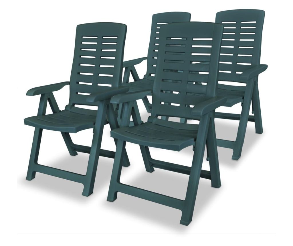 Set zunanjega pohištva, 5 kosov, zelena, plastika - 3