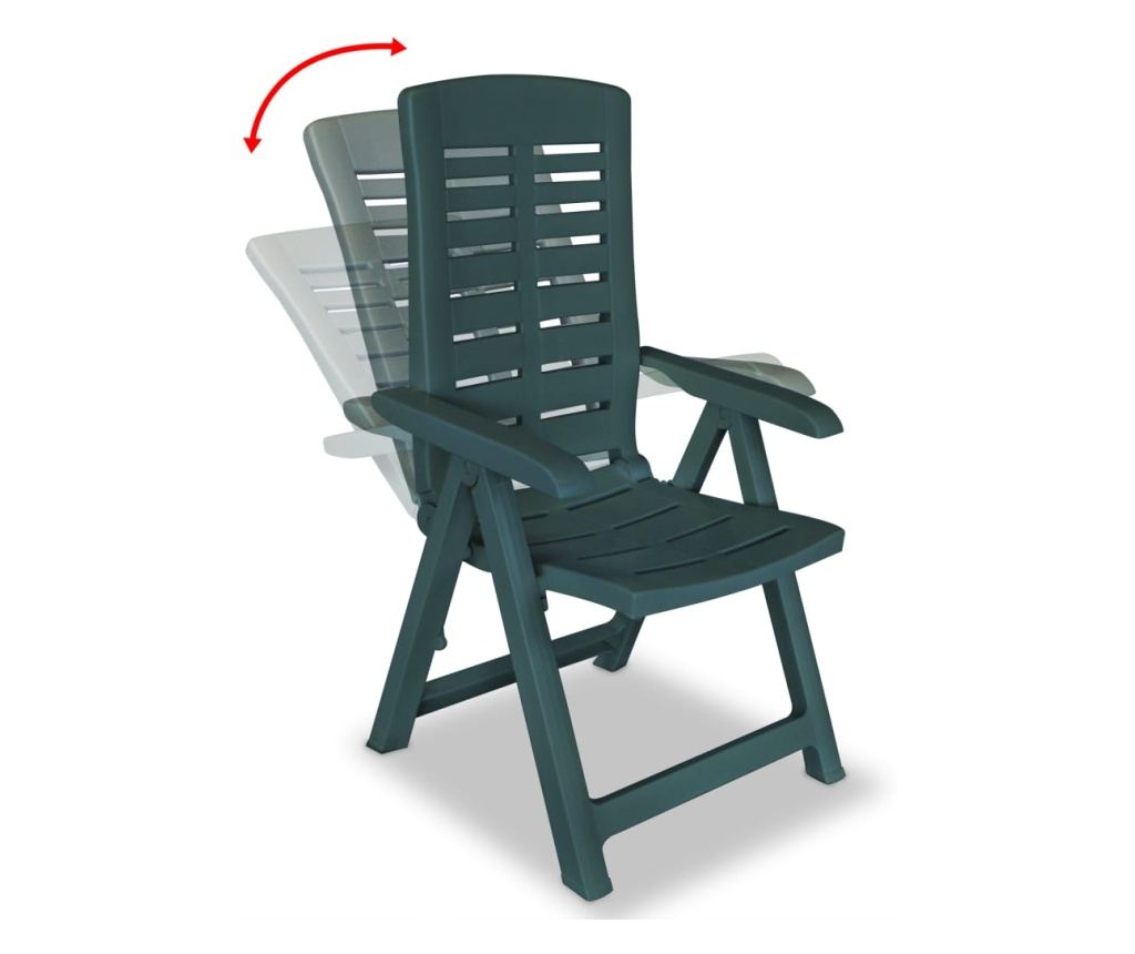 Sklopive vrtne stolice, 2 kom., zelene, plastika - 2