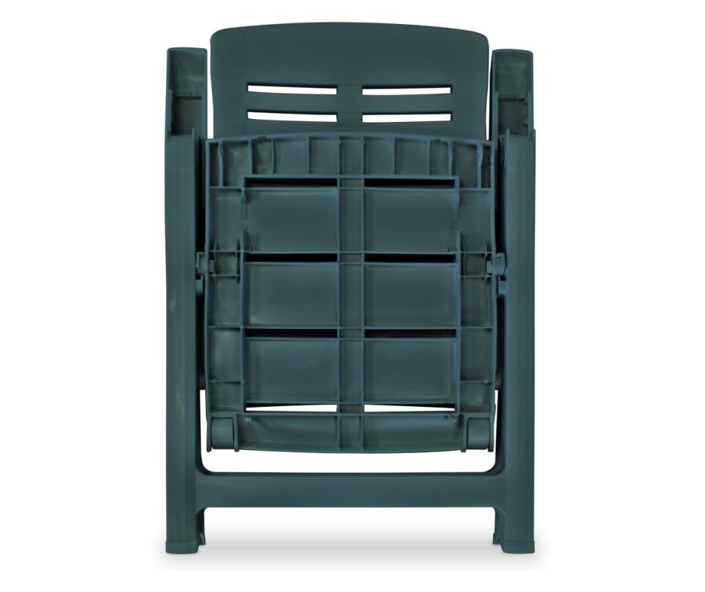 Sklopive vrtne stolice, 2 kom., zelene, plastika - 6