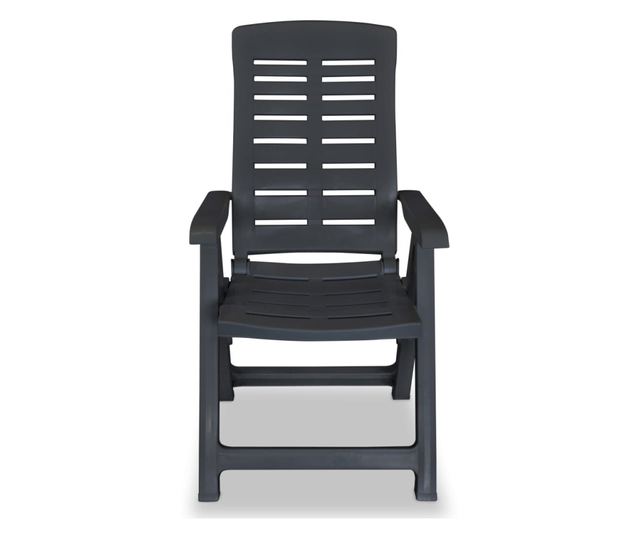 Sklopive vrtne stolice, 2 kom., antracit, plastika