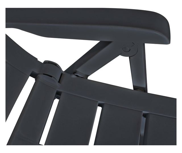 Sklopive vrtne stolice, 2 kom., antracit, plastika