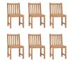Градински столове с възглавнички, 6 бр., тиково дърво от масив thumbnail 2