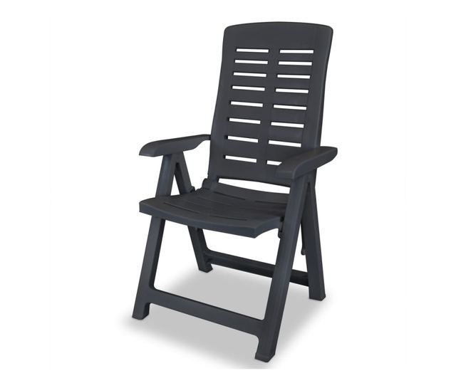 Sklopive vrtne stolice, 2 kom., antracit, plastika