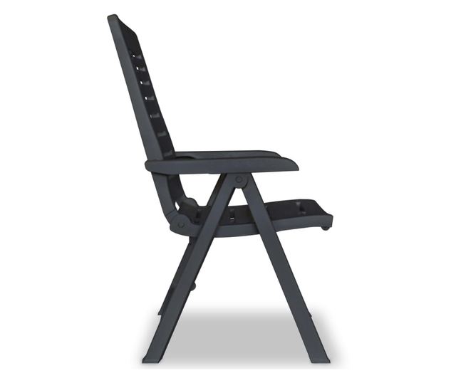 Sklopive vrtne stolice, 2 kom., antracit, plastika